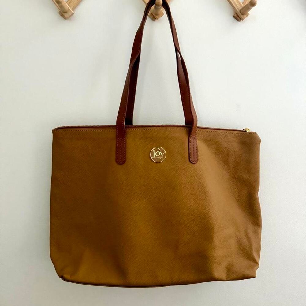 Joy Mangano luxe pebble texture leather tote bag